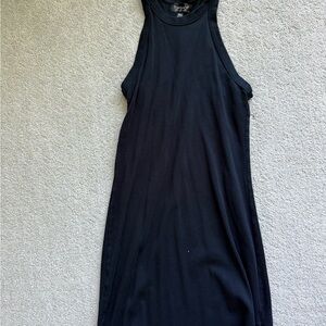 Topshop Black Ribbed Tank Dress